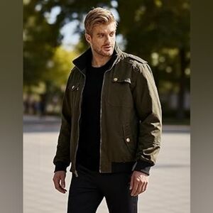 Wantdo Original Brand Mens Jacket Green Plaid Lined L